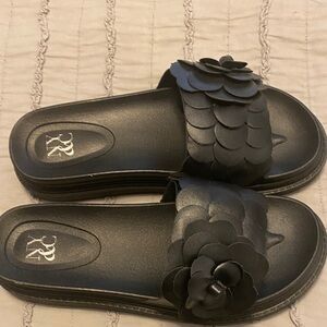 New York & Company Black Slide Sandals